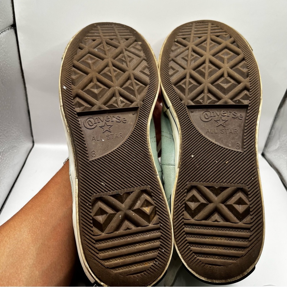 Converse High Top Sneakers in Minty Green Canvas - Picture 7 of 7